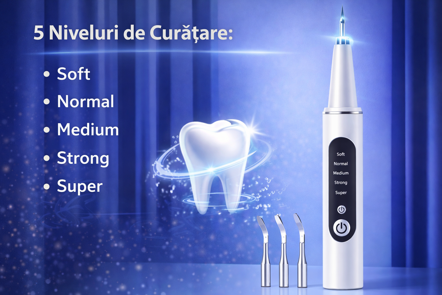🦷DentaLux – Aparat Profesional pentru Îndepărtarea Tartrului Acasă | ✅ Funcționează doar când atinge dintele